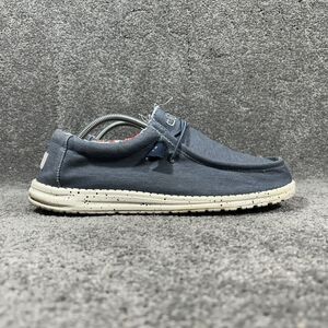 Hey Dude Wally Stretch Men’s Sz 12 Blue Lightweight Slip On Casual Loafer Shoes